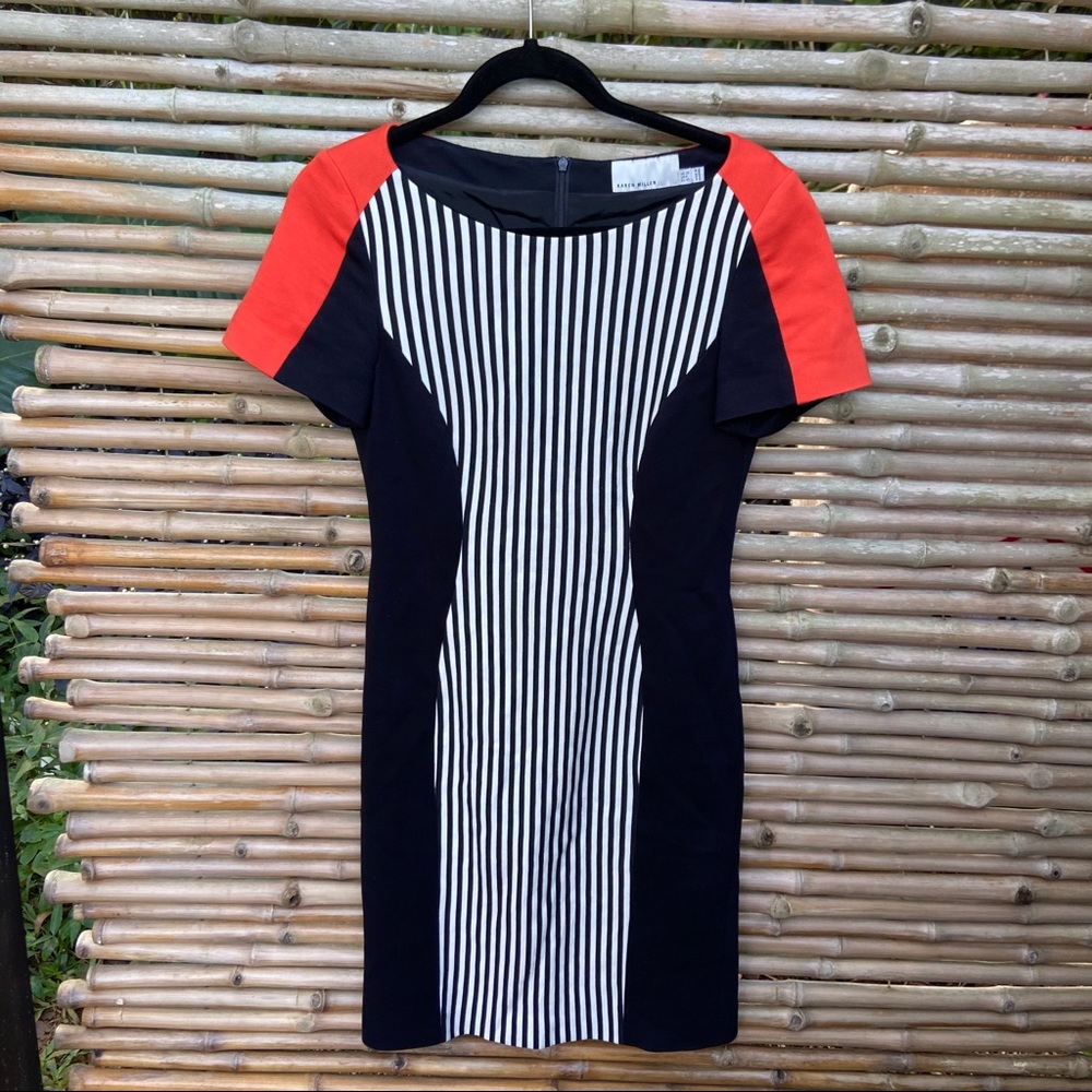 Karen Millen Color Block Fitted Dress Sz 8